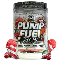 PMD Pump Fuel Insanity cherry slush bottle ready for intense workouts.