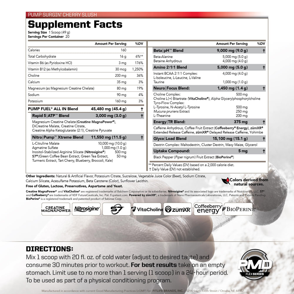 PMD Pump Fuel Insanity serving scoop highlights precise dosing for consistent results.