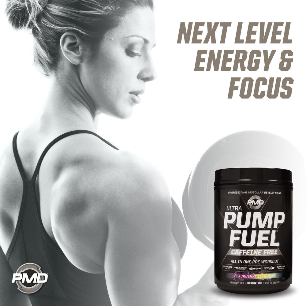 PMD Pump Fuel Ultra athlete workout scene suggests enhanced endurance and muscle pumps