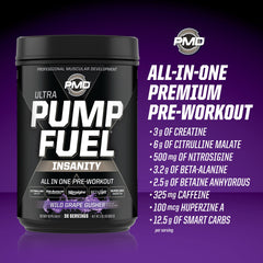 PMD Pump Fuel Ultra Insanity workout setup powering focus and endurance.