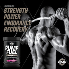 PMD Pump Fuel Ultra glass with powder mix, shows smooth texture.