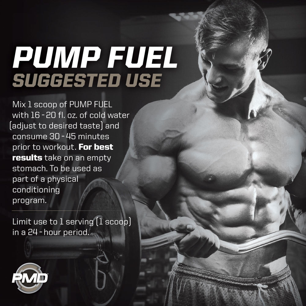 PMD Pump Fuel Ultra pink lemonade pour, ready-to-mix for quick energy.