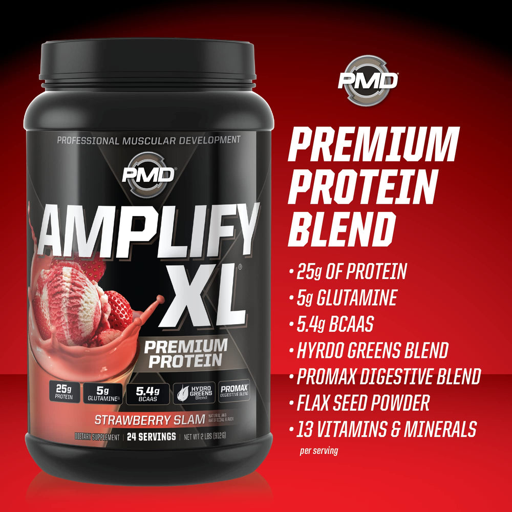 PMD Amplify XL Strawberry Slam digestive enzymes aid comfortable digestion.