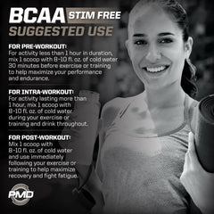 Glass with Watermelon PMD BCAA Stim-Free after training offering refreshing recovery option.