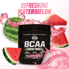 PMD shaker with Watermelon BCAA Stim-Free mixed showing a smooth texture.