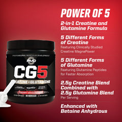 PMD Sports CG5 canister label displaying ingredients and directions.