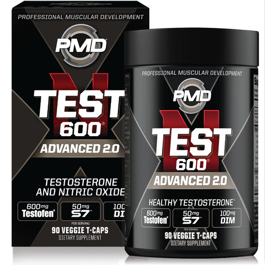 PMD N-Test 600 bottle label shows transparent ingredient amounts.
