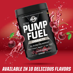 PMD Pump Fuel close-up emphasizing creatine and amino blend