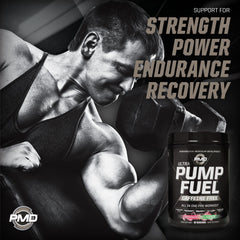 PMD Pump Fuel Ultra nootropic blend aiding focus during workouts.