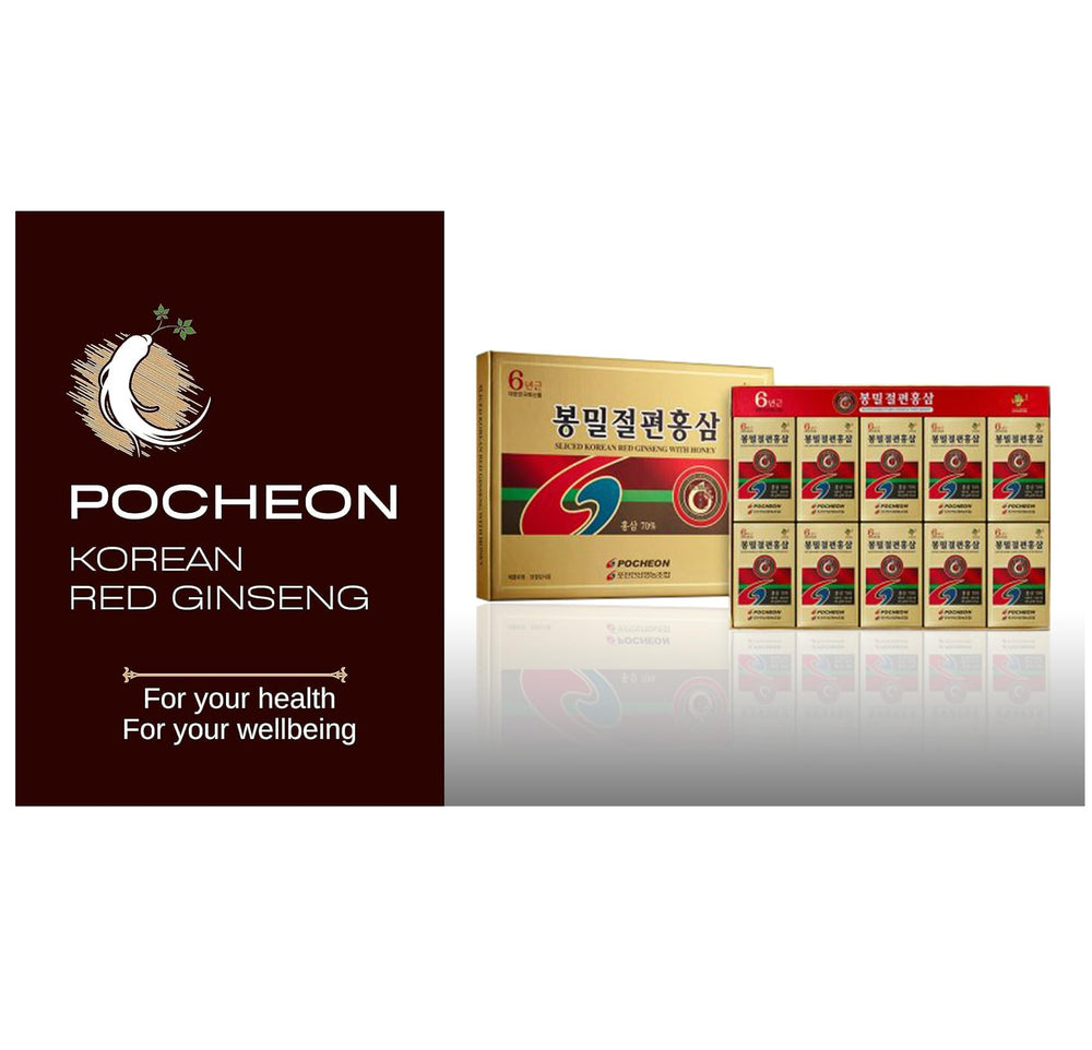 POCHEON KOREAN RED GINSENG ingredient list highlights honey and fructose blend.