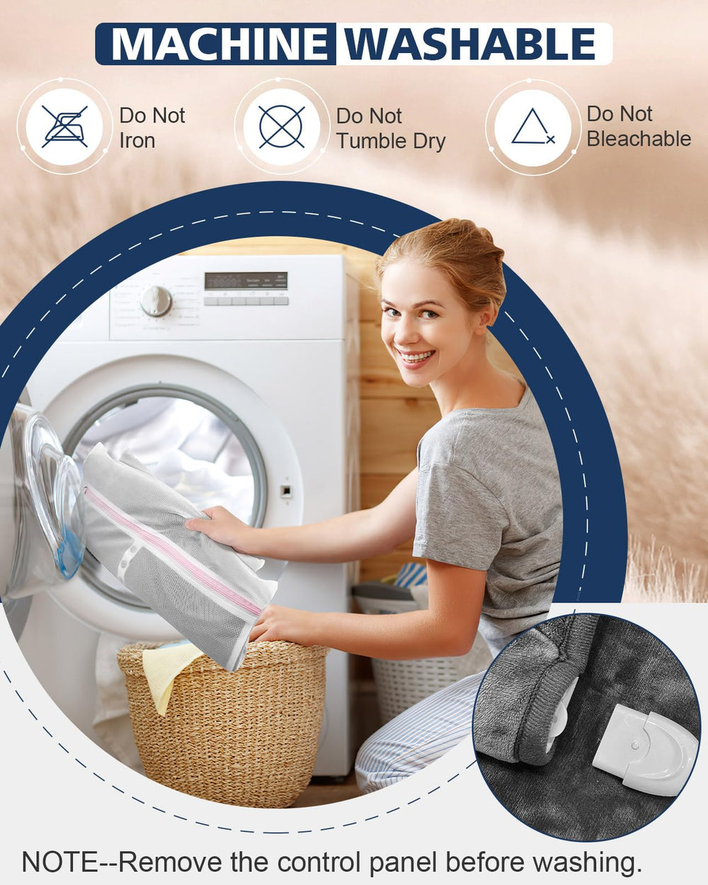 Pocleanish foot warmer mesh bag enables safe machine washing.