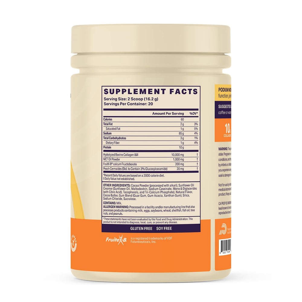 Podium Morning Collagen Mocha peach ceramides detail image showing skin moisture support