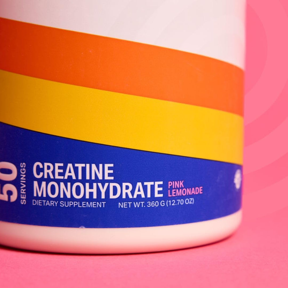 Podium Nutrition Solos bottle pouring hero shot illustrates convenient daily creatine use.