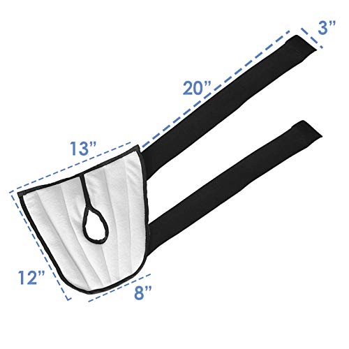 Elastic belt and Velcro secure the wrap around a limb or shoulder
