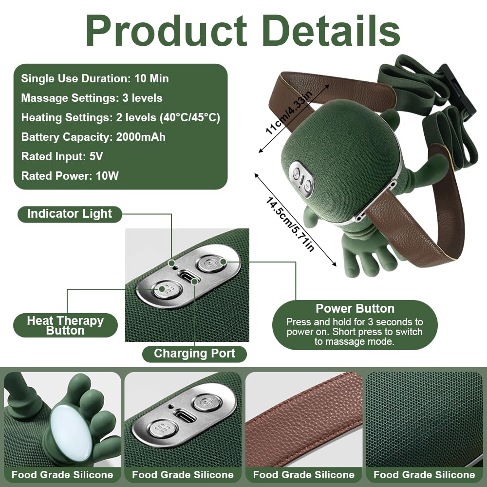 PolaZIA neck massager side angle shows portable design for travel