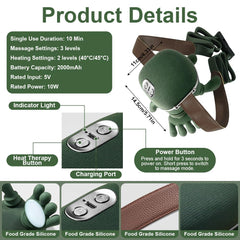 PolaZIA neck massager side angle shows portable design for travel