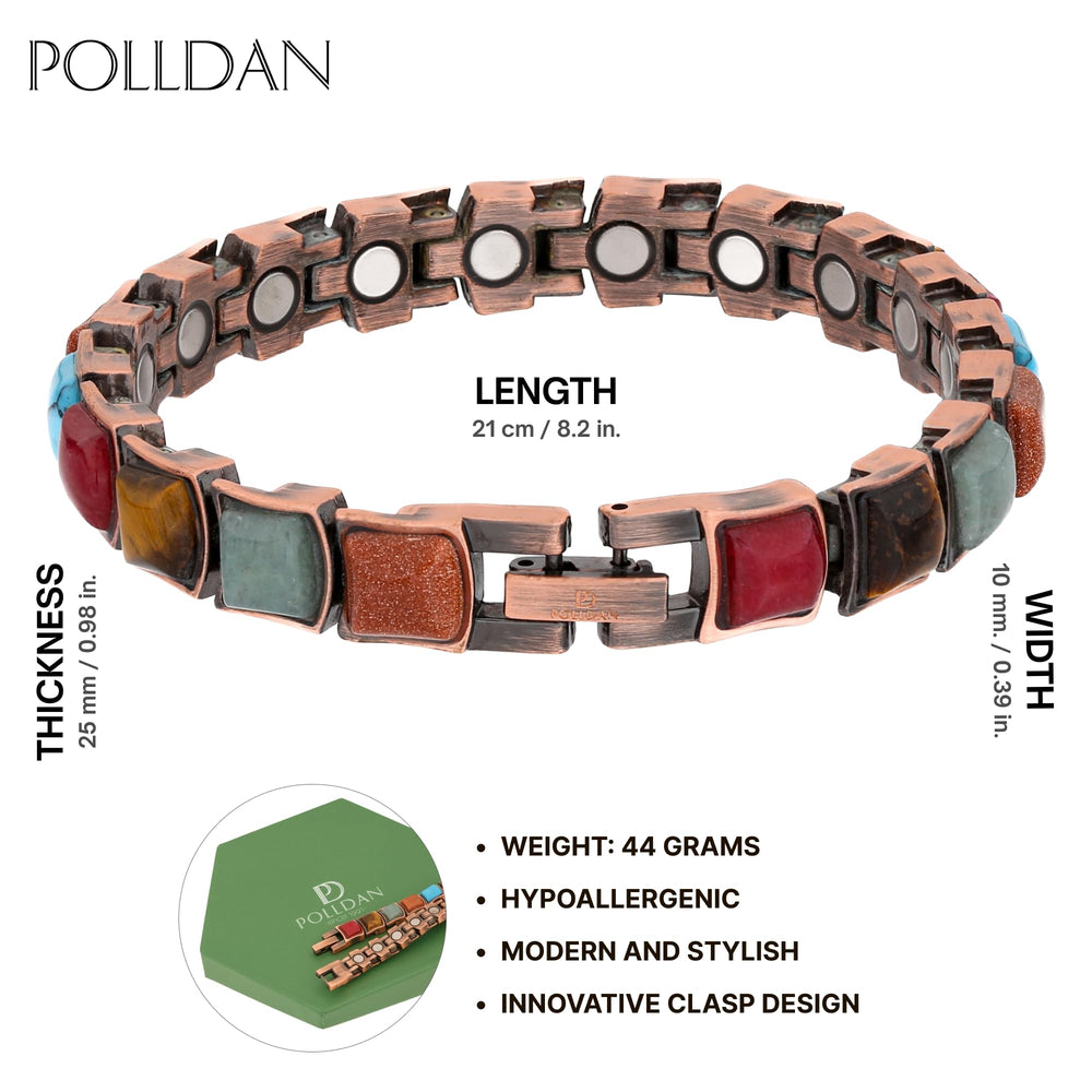 POLLDAN adjustable-fit copper bracelet fits a range of wrists comfortably.