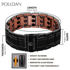 POLLDAN copper bracelet front view emphasizes timeless design and durable finish