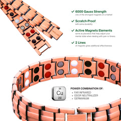 POLLDAN tarnish-resistant finish keeps the copper bracelet bright