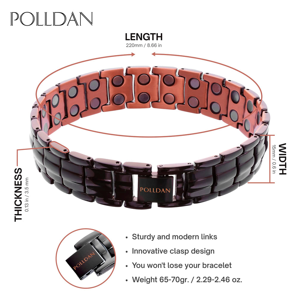 POLLDAN copper bracelet worn on wrist for style inspiration