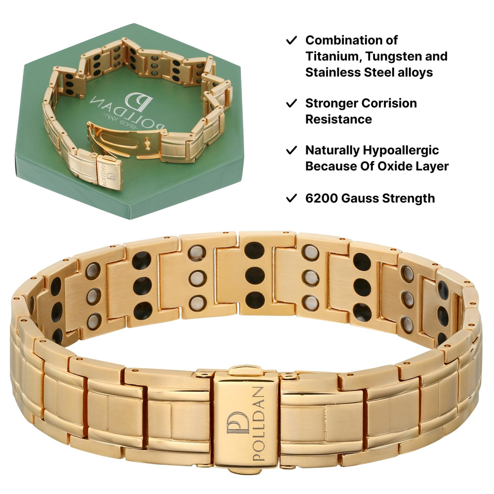 POLLDAN magnetic bracelet on wrist; versatile accessory for any outfit