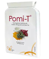 Pomi-T polyphenol bottle pour for convenient daily plant polyphenol intake in capsule form.