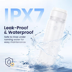 Portable Electric Travel Bidet highlighting 1-minute auto shut-off to save battery.