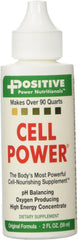 Positive Power Cell Power liquid bottle pour demonstrates easy mixing to energize water and daily routines.