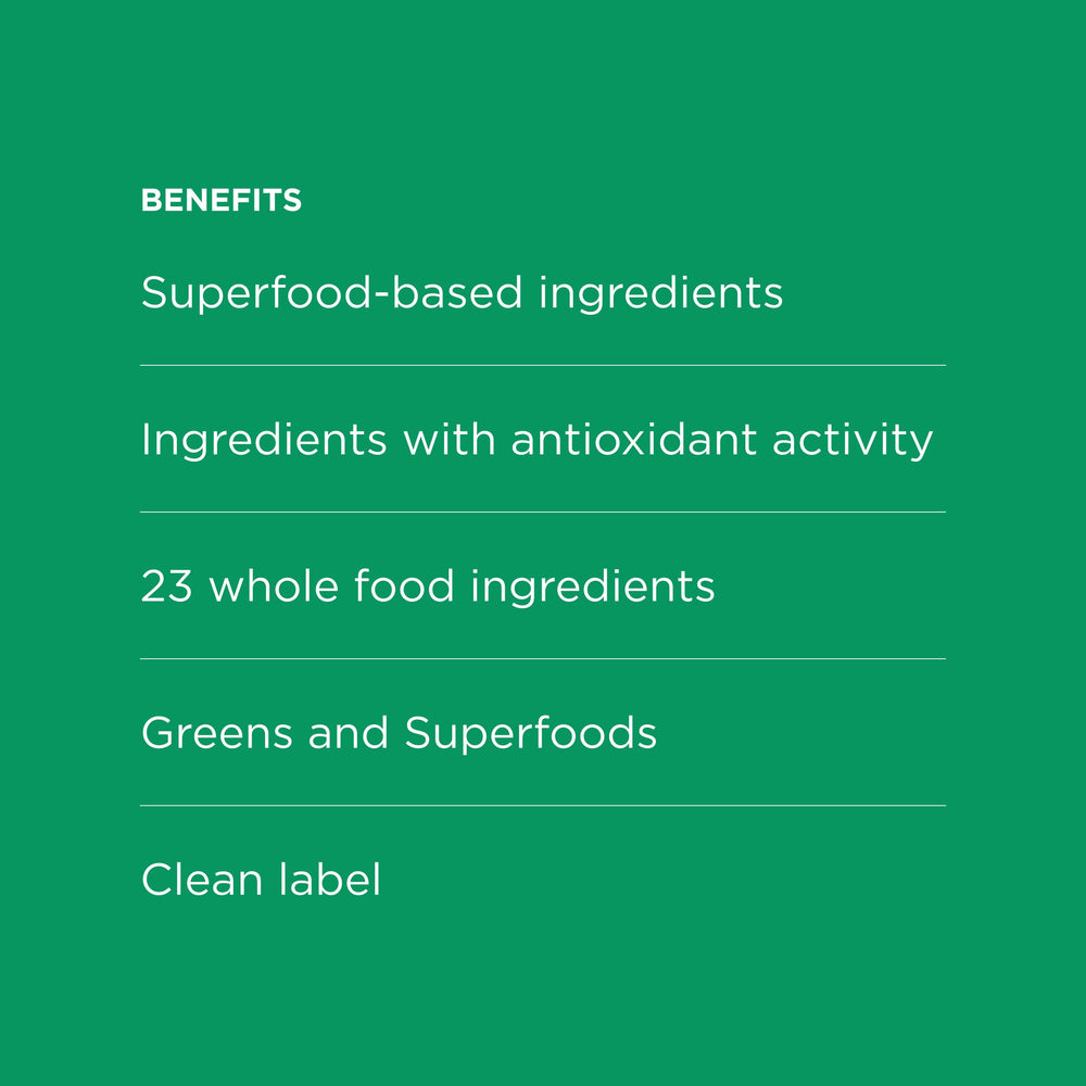 Possible SuperGreens green smoothie in a glass showcasing plant-based nutrition.