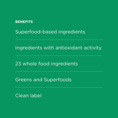 Possible SuperGreens green smoothie in a glass showcasing plant-based nutrition.