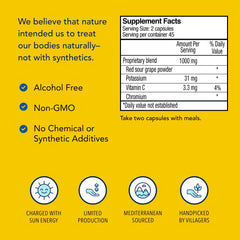 Graphic showing key minerals potassium, chromium, and vitamin C on the Resvital label.