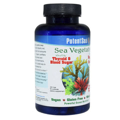 Close-up of capsules from PotentSea Sea Vegetables showing convenient daily supplementation