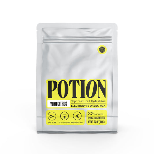 Potion Supernatural Hydration bottle pour shows easy mixing for quick hydration.