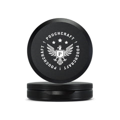PouchCraft laser engraving detail highlighting premium branding and durability.