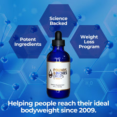 Pounds and Inches Drops dropper applying under the tongue for fast absorption.