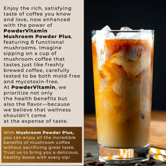 PowderVitamin eight-mushroom blend bag, beta-glucans and nutrients