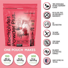550 g pouch of PowderVitamin Electrolytes Plus ready to mix on the go.