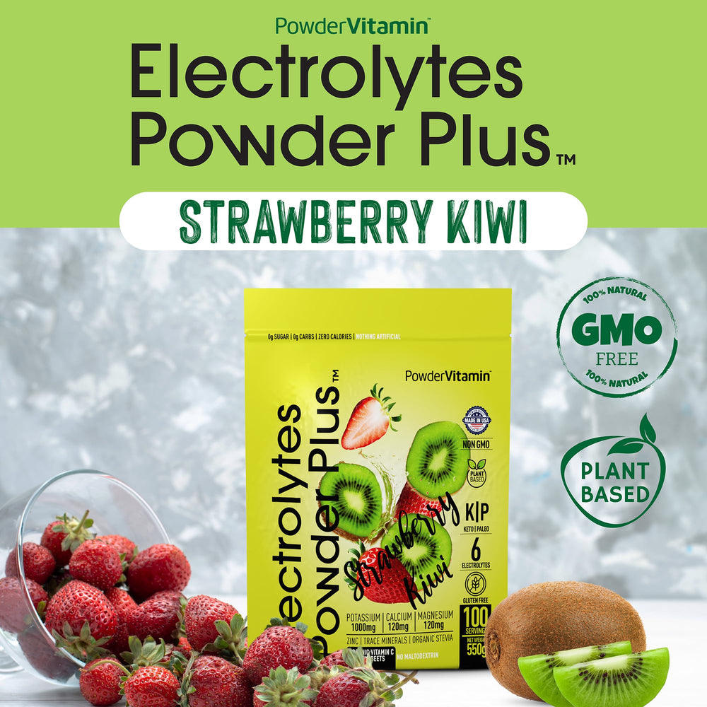 PowderVitamin Electrolytes Plus keto hydration in a glass of water