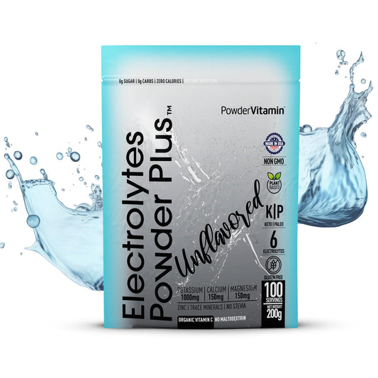 PowderVitamin PowerVitamin unflavored electrolytes powder for daily hydration.