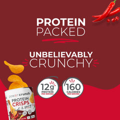 Power Crunch CRISPS Hot and Spicy in lunchbox promotes a quick high-protein snack