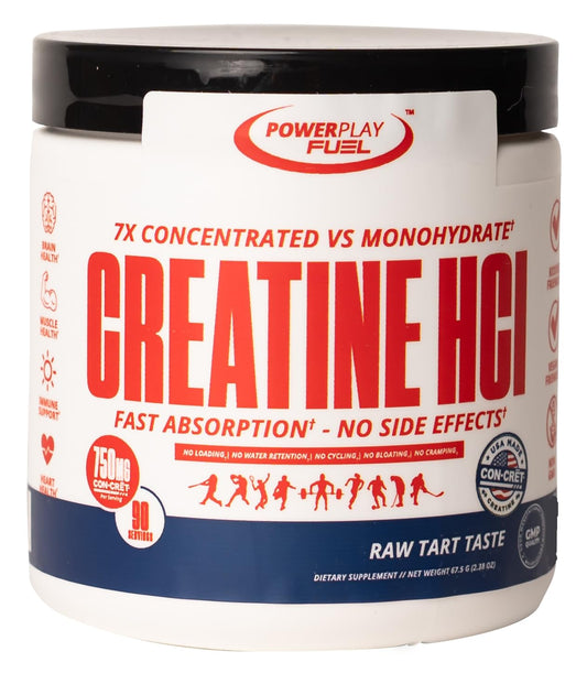 POWER PLAY FUEL Creatine HCl powder container enhances lean muscle support and clean energy
