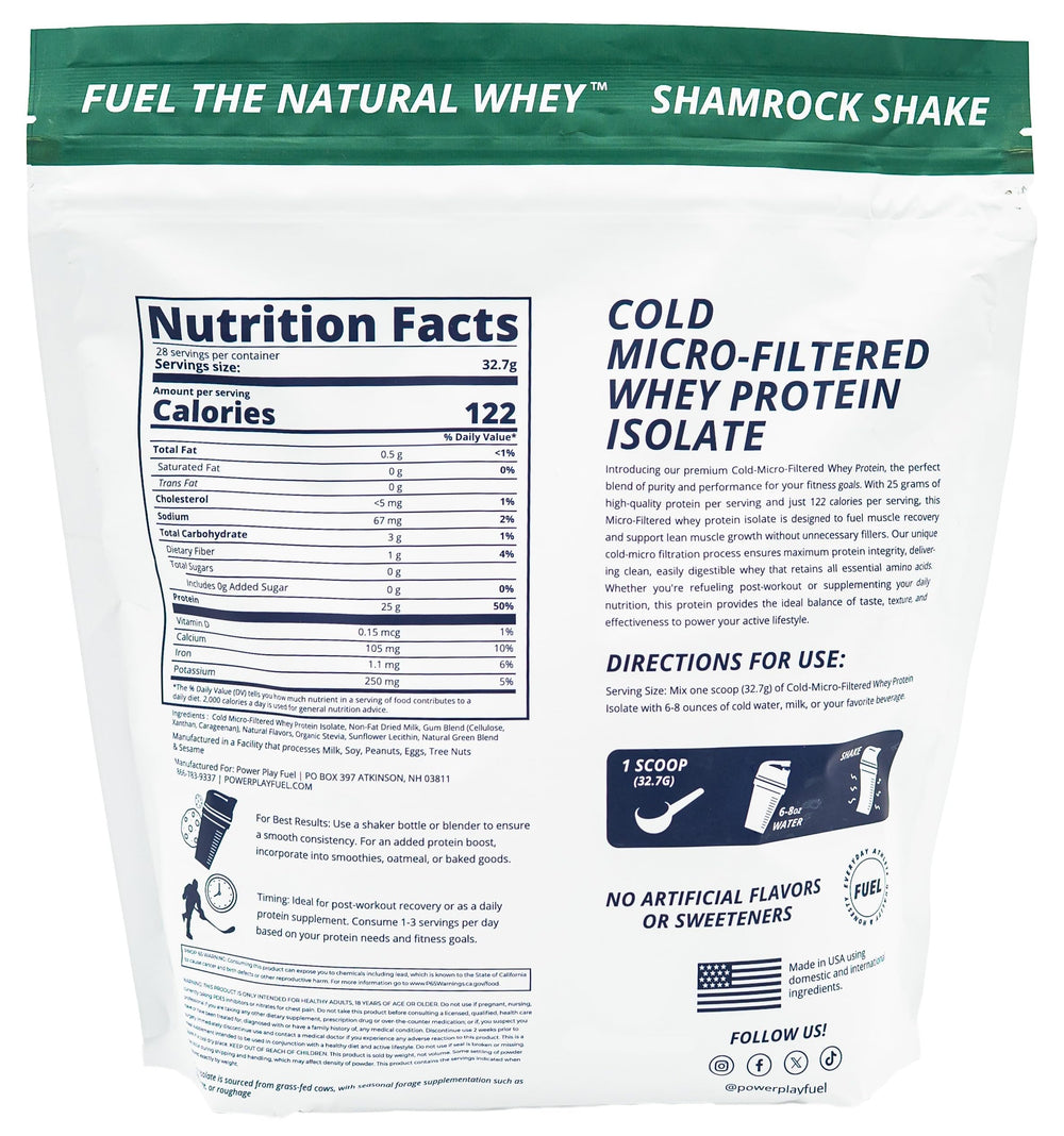 POWER PLAY FUEL whey protein isolate scoop illustrating fast-mix texture for post-workout fueling.