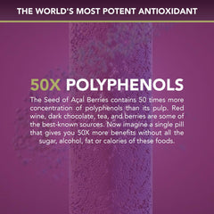 Power Seed Acai capsules in travel-friendly blister pack.
