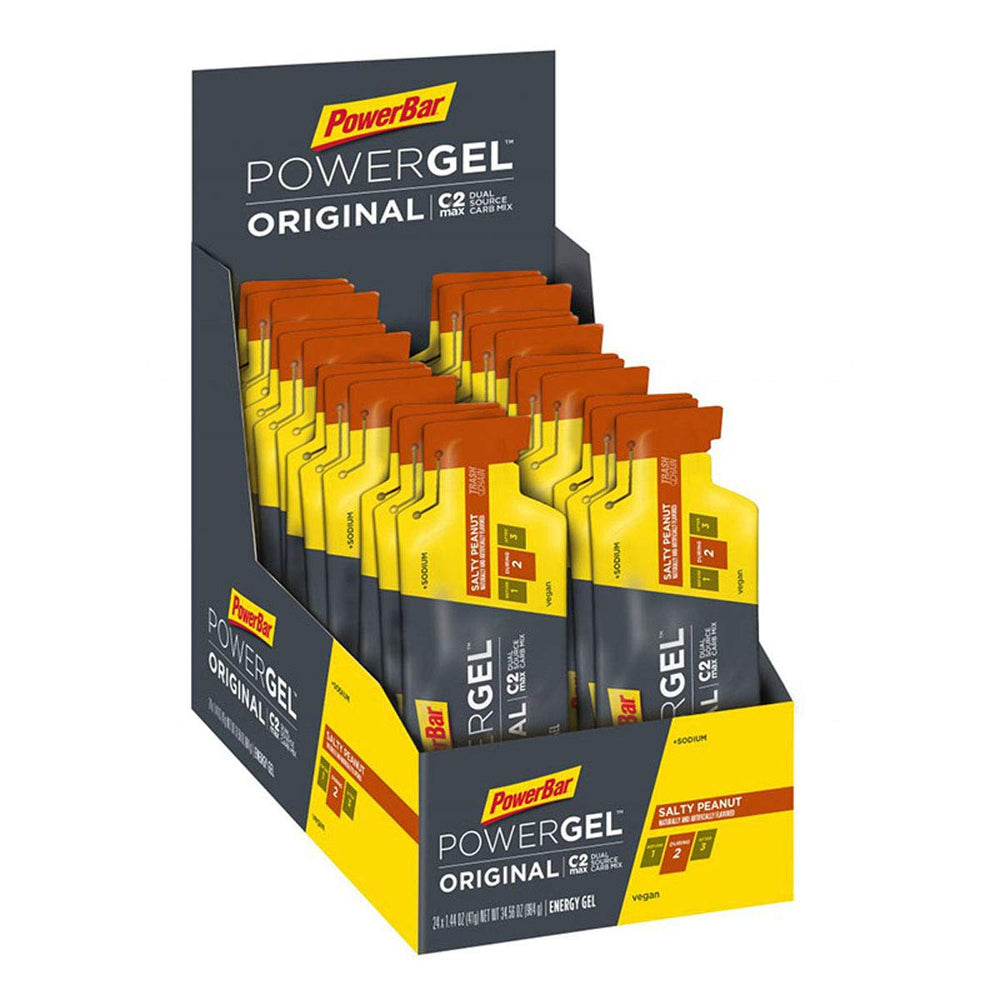 PowerBar PowerGel Original Salty Peanut sachet for quick energy during workouts.