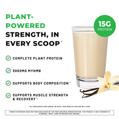 POWERLIFE High Impact Plant Protein vanilla scoop enables convenient daily protein intake for workouts.