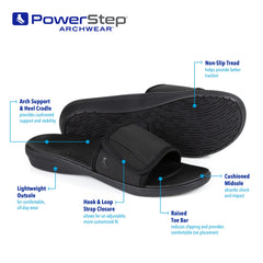 PowerStep ArchWear deep heel cradle supports stability and arch alignment.