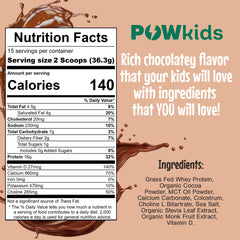 POWkids ingredients list shows organic no added sugar formulation options