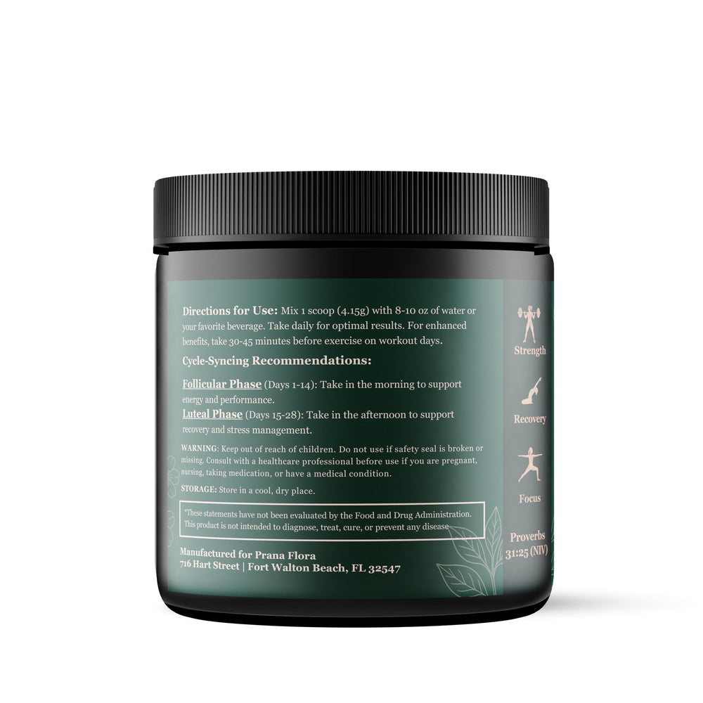 Prana Flora FemPower clean formula free from artificial colors.