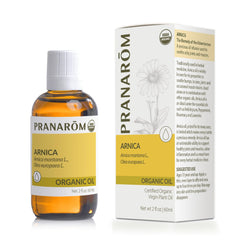 Pranarom Arnica Oil 4-pack on shelf ready for natural daily care.