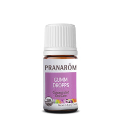Pranarom Gumm Dropps bottle close-up for fresh breath support.